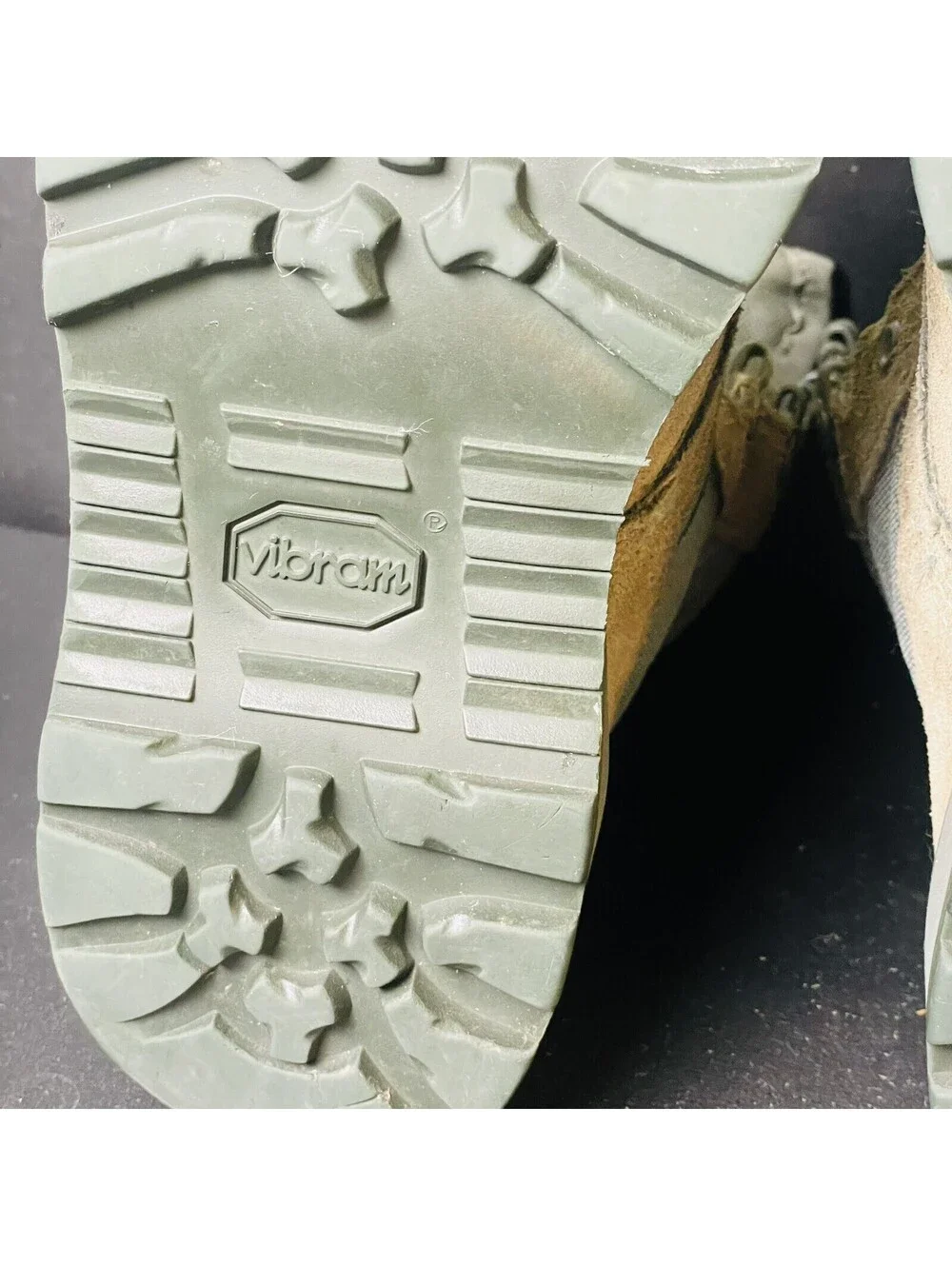 Military Steel Toe Combat Boots VIBRAM Men’s Size 5 Sage Green No Laces